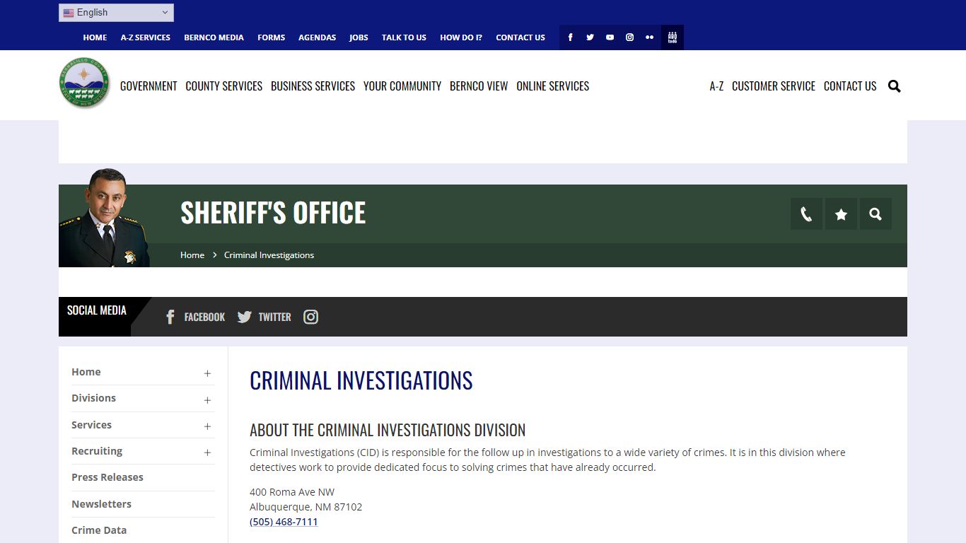 Criminal Investigations - Bernalillo County Sheriff